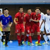 越南五人制足球队（红衣）在比赛中