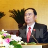 越南祖国阵线中央委员会主席陈青敏在会上作了关于全国选民和人民递交国会的意见建议的汇总报告。