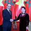 越南国会主席阮氏金银与摩洛哥众议院议长哈比博·马勒克举行会谈