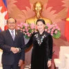 越南国会主席阮氏金银会见柬埔寨王国参议院副议长狄诺