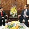 国家主席陈大光会见新加坡和埃及驻越大使