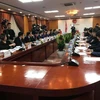 陈俊英与广西壮族自治区党委书记鹿心社举行会谈