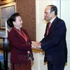 越南国会主席阮氏金银会见摩洛哥众议院议长哈比博•马勒克