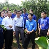 老挝人民革命青年代表团访问越南和平省 