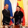 越南国会主席阮氏金银会见俄罗斯总理