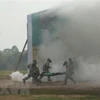 越柬两国国防部联合开展陆地边界地区搜救演习