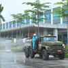 化学兵兵种在中央热带疾病医院进行消毒处理
