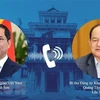  越南外交部部长裴青山与中国广西壮族自治区党委书记鹿心社通电话