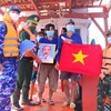 越南海警第四区与地方武装力量在土珠岛乡海域进行联合巡逻
