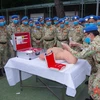 为首批参加联合国维和任务的工兵队出征仪式做好准备