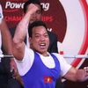 越南举重运动员黎文功在亚洲残疾人举重锦标赛上获得银牌