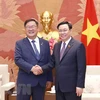 越南国会主席王廷惠会见韩越友好议员小组主席金叹研