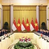 越南国家主席阮春福与新加坡总统雅各布举行会谈