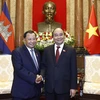 越南国家主席阮春福会见柬埔寨参议院主席赛冲