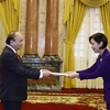越南国家主席阮春福会见前来递交国书的萨尔瓦多、印度和韩国等国家新任驻越南大使