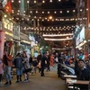 河内市五社玉岛夜市美食街和步行街开业 气氛热闹非凡