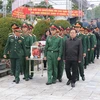 奠边省为在老牺牲的越南志愿军烈士举行追悼会和安葬仪式