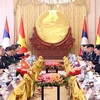 越南国家主席武文赏与老挝国家主席通伦举行会谈