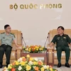 越南国防部副部长黄春战上将会见中国驻越国防武官