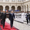 意大利总统举行隆重仪式欢迎越南国家主席武文赏对意大利进行国事访问