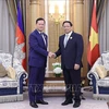 范明政总理会见柬埔寨首相洪玛奈 