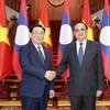 越南国会主席王廷惠会见老挝政府总理