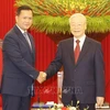 越共中央总书记阮富仲会见柬埔寨首相洪玛奈