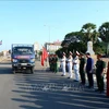 在柬牺牲的越南烈士、志愿者和专家遗骸迎回仪式在隆安省举行