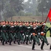 越南军队进行庆祝奠边府大捷70周年阅兵仪式排练