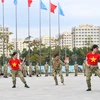 组图：“蓝色贝雷帽”工兵队展示武术表演