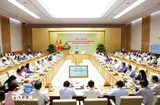 A view of the conference on preparation for 15th legislature’s 8th session in Hanoi on October 15. (Photo: VNA)