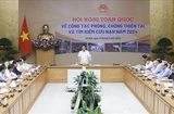 Le vice-Premier ministre Trân Luu Quang s’exprime lors de la conférence nationale sur la prévention et la lutte contre les catastrophes naturelles, la recherche et le sauvetage, à Hanoi, le 10 mai. Photo : VNA