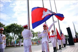 The ASEAN Schools Games flag raising ceremony takes place at the Tien Son Sports Complex in Da Nang city on June 1. (Photo: VNA)