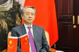 Chinese Ambassador to Vietnam Xiong Bo in an interview granted to the press. (Photo: VNA)