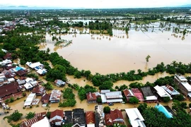 Des inondations dans la province de Sulawesi du Sud, le 4 mai. Photo: Xinhua/VNA