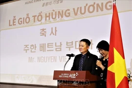 Nguyen Viet Anh, ministro consejero de la Embajada de Vietnam en Corea del Sur, habla en el evento. (Fuente:VNA)