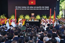 En el funeral de Estado dedicado al secretario general del Partido Comunista de Vietnam, Nguyen Phu Trong. (Fuente:VNA)