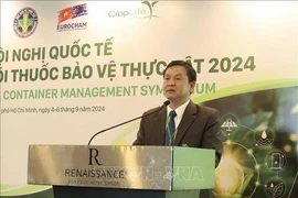 Huynh Tan Dat, jefe del Departamento de Protección Vegetal del Ministerio de Agricultura y Desarrollo Rural de Vietnam, habla en el evento. (Fuente:VNA)