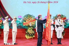 苏林向业务技术部门授予二等战功勋章。图自越通社