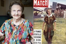 The front page of Paris Match magazine publishes an image of female flight nurse Geneviève de Galard being released, returning from the Dien Bien Phu campaign. (Photo courtesy of Geneviève de Galard)