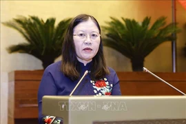 Chairwoman of the National Assembly's Committee for Judicial Affairs Le Thi Nga speaks at the event (Photo: VNA)