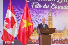 Vice Chairman of the Ho Chi Minh City People's Committee Vo Van Hoan speaks at a ceremony marking Canada Day (July 1, 1867 - 2024) held in the southern economic hub on June 26 evening. (Photo: VNA)