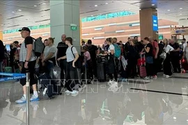 Czech tourists at Phu Quoc International Airport (Photo: VNA)