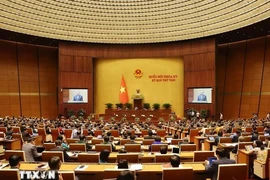 El secretario general del Partido Comunista de Vietnam, To Lam, habla en el octavo período de sesiones de la Asamblea Nacional de la XV Legislatura. (Fuente: VNA)