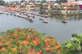 宁平省梧桐河上的农业仪式颇受游客的关注