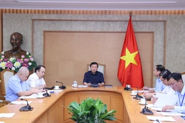 Deputy Prime Minister Tran Hong Ha speaks at the working session. (Photo: VNA)