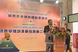 Head of the Vietnam Economic and Cultural Office in Taipei Vu Tien Dung speaks at the event. (Photo: VNA)