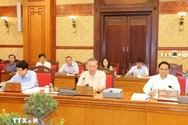 Party General Secretary and State President To Lam (centre) speaks at the Politburo meeting in Hanoi on September 13. (Photo: VNA)