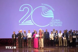 Individuals who have contributed greatly to the development of the UNESCO Global Geopark Network are honoured on this occasion. (Photo: VNA)