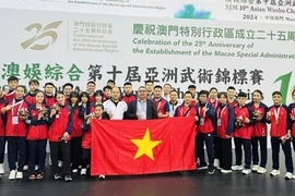 The Vietnamese team at 2024 Asian Wushu Championships. (Photo: toquoc.vn)